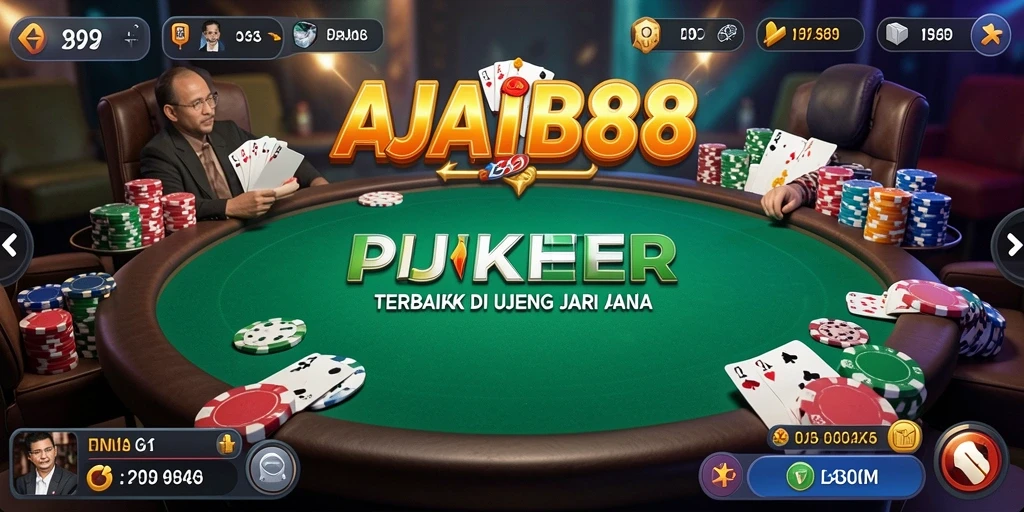 Screenshot AJAIB88 menampilkan pemain yang sedang beraksi dalam permainan Poker.