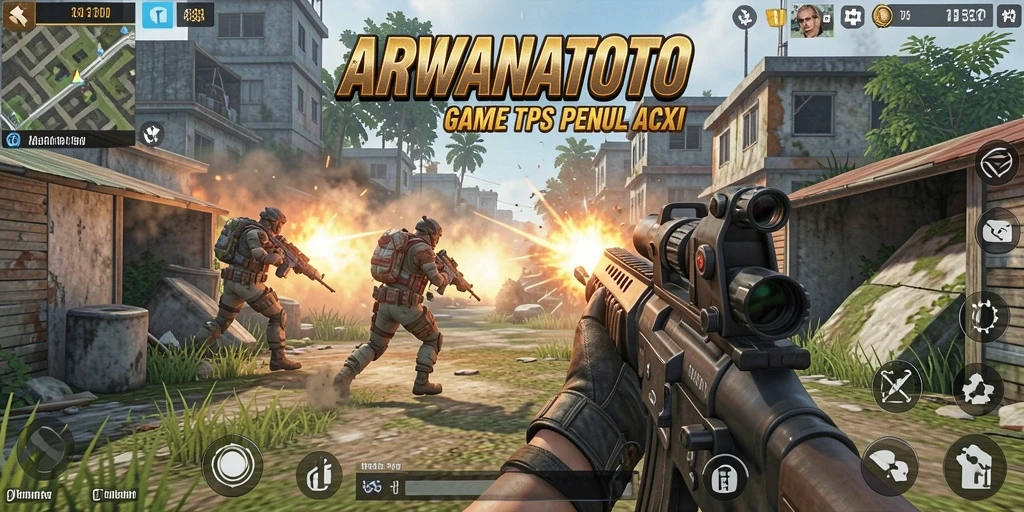 Gameplay seru ARWANATOTO dengan aksi tembak-menembak.