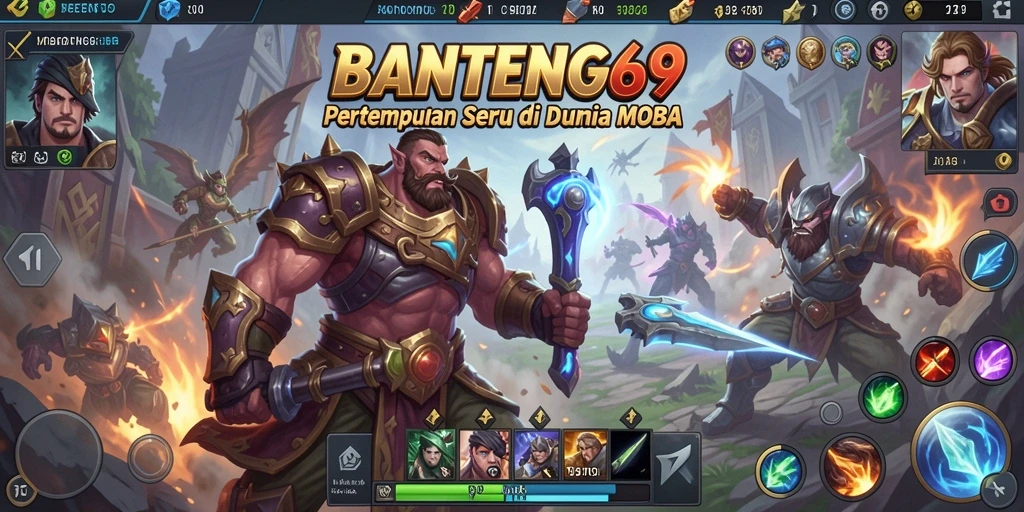 Tampilan gameplay mendebarkan di BANTENG69 dengan aksi MOBA.
