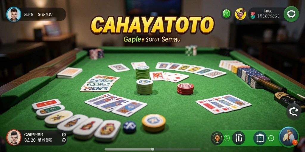 Screenshot utama CAHAYATOTO menampilkan permainan Gaple yang seru.