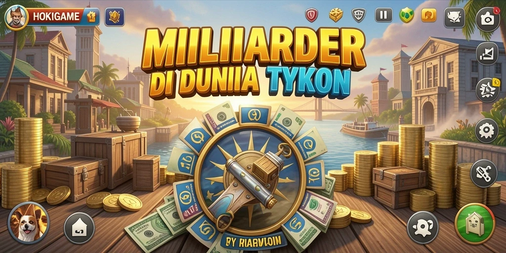 Screenshot utama HOKIGAME menampilkan gameplay seru dalam membangun bisnis.