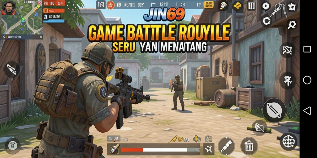 Gameplay seru JIN69 dalam pertarungan Battle Royale yang mendebarkan.