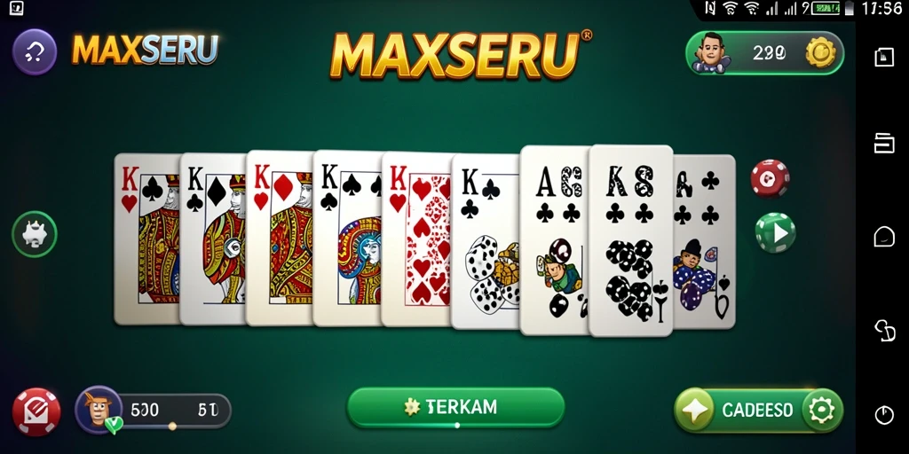 Screenshot gameplay MAXSERU menampilkan serunya permainan Domino.