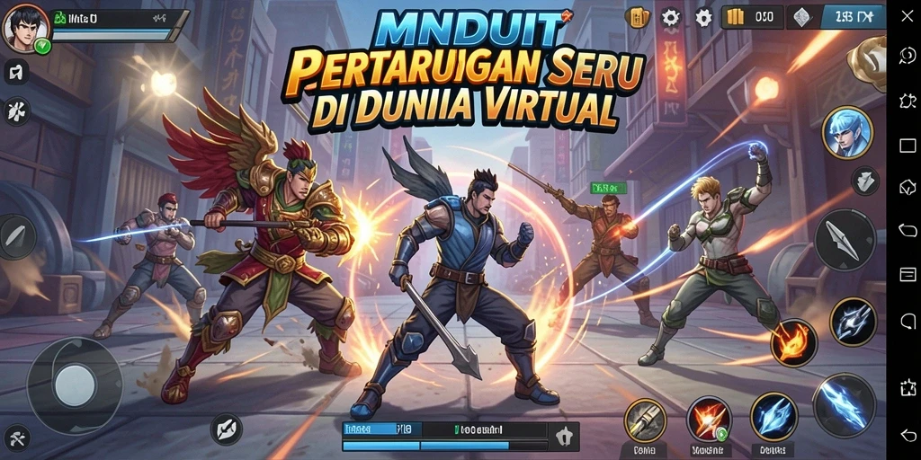Screenshot MNDUIT menampilkan pertarungan intens antara karakter dengan efek visual yang dramatis.