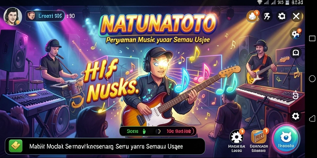 Tampilan gameplay seru dari NATUNATOTO yang menggugah semangat bermain musik.