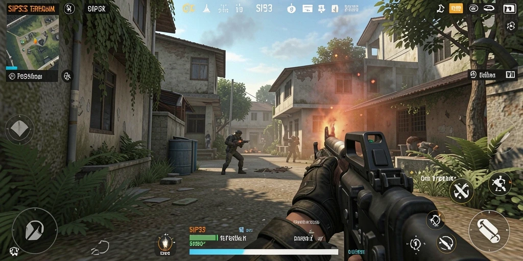 Screenshot gameplay SIP33 menampilkan aksi tembak-menembak yang mendebarkan.