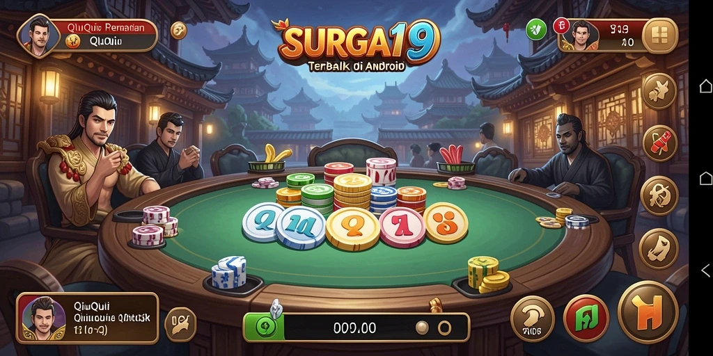Tampilan gameplay QiuQiu yang seru di SURGA19.