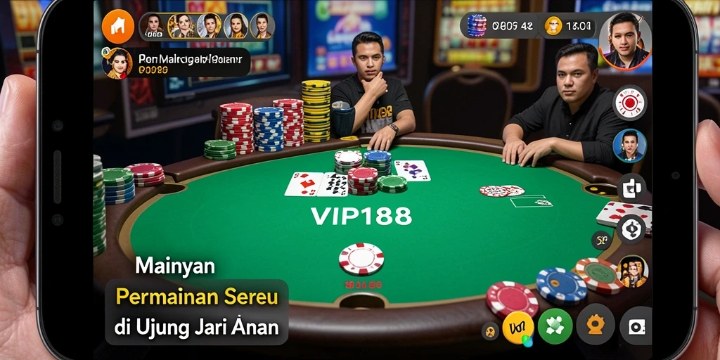 Gameplay Poker seru dalam aplikasi VIP188 dengan grafis mengesankan.