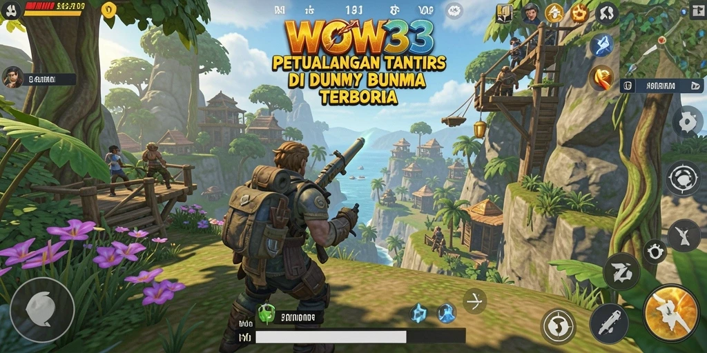 Gameplay WOW33 yang menampilkan dunia terbuka yang luas dan penuh petualangan.